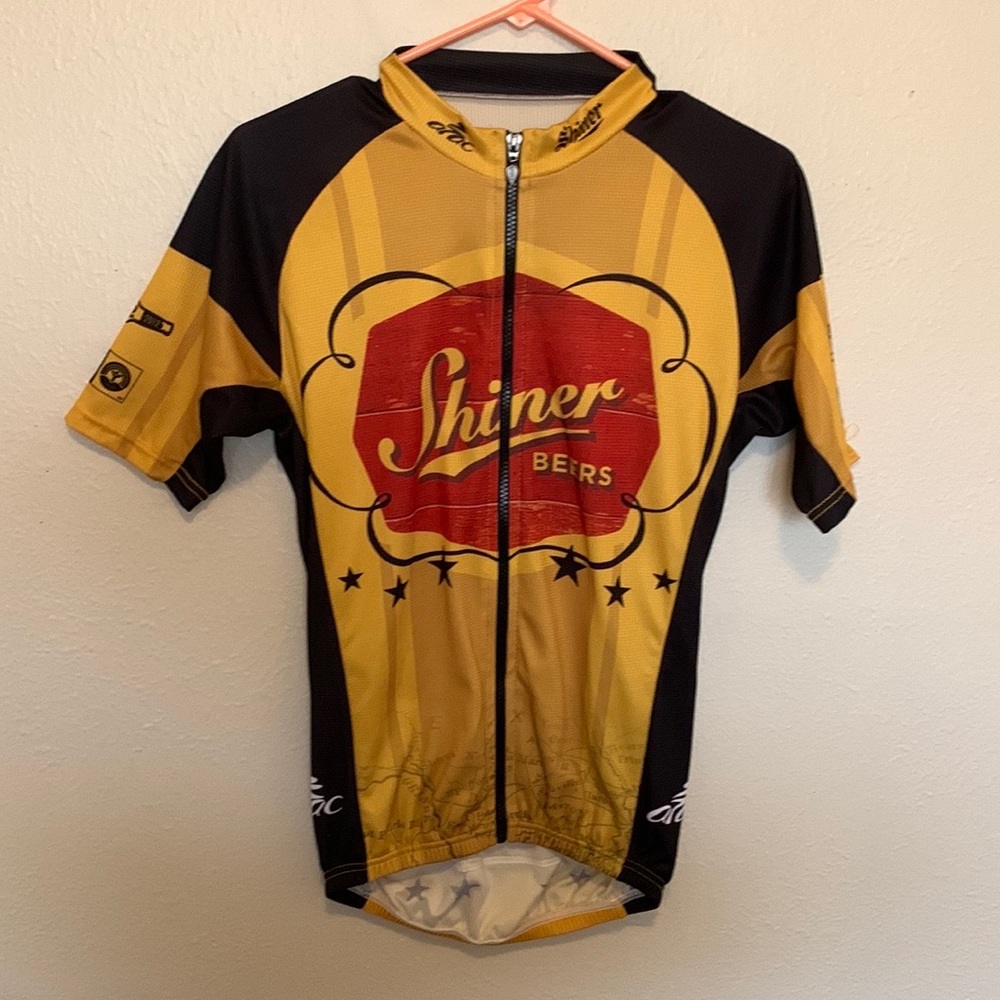 Shiner bock beer cycling Jersey womens medium